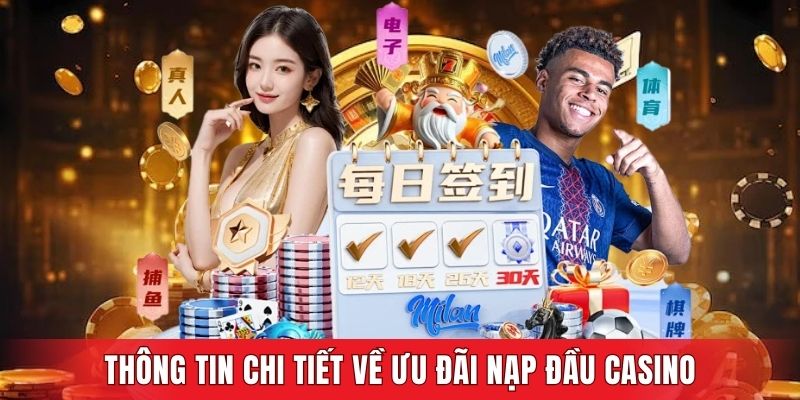 Thông tin chi tiết về ưu đãi nạp đầu casino
